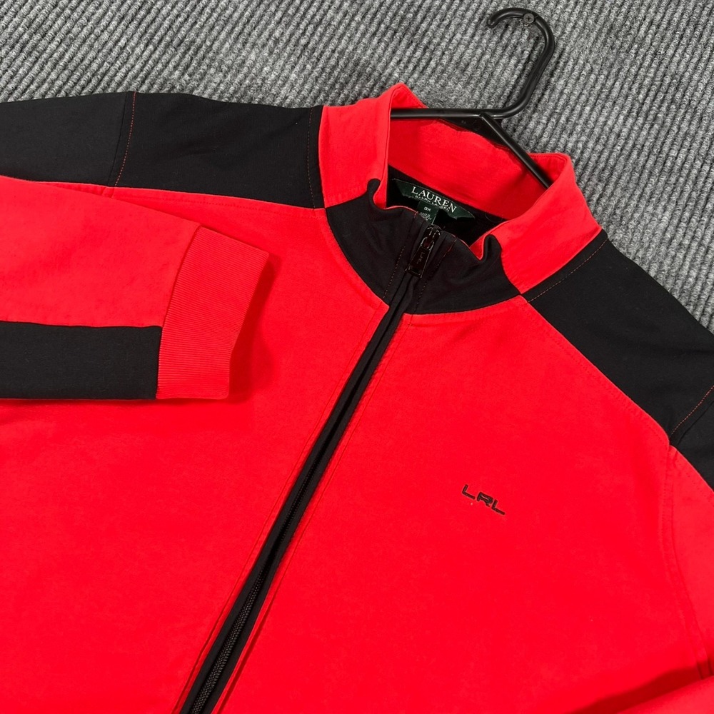 Lauren Ralph Lauren Jacket Womens 3X Red Black Long Sleeve Full Zip Mock Neck